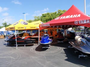 Sea-Doo and Yamaha were showing off their latest personal watercraft at the show.
