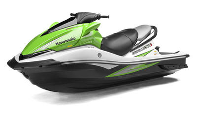 Classic Kawasaki green and white colors are new on the Jet Ski Ultra 250X for 2008. The muffler was also revised for quiet operation.