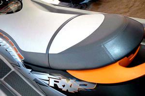 The new motorcycle-type seat is easy to move around on. The new motorcycle-type seat is easy to move around on.