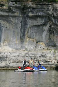 You feel pretty small next to these huge rock walls.