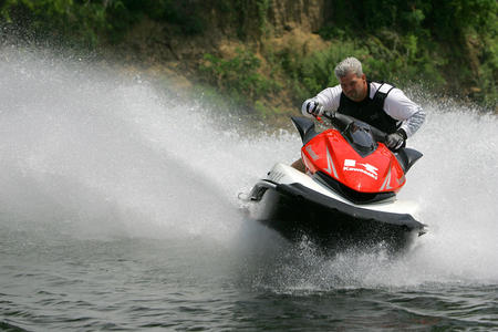 The Ultra LX is a big craft designed for easier riding in rough water.