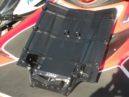 TBM Racing's new tunable, adjustable ride plate for Kawasaki's race craft.