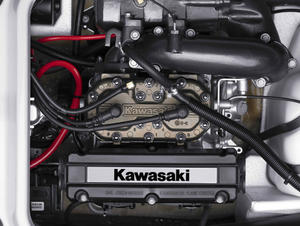 Kawasaki's 781cc mill provides immediate low-end power.