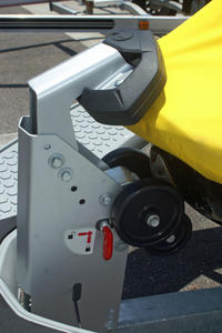 Instead of using a winch, you just ride up the ramp and lock into the iCATCH mechanism.