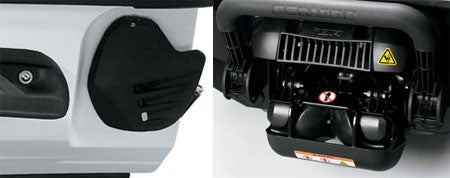 Less experienced riders would benefit from knowing about safety features like Sea-Doo's OPAS (left) and intelligent braking (right).